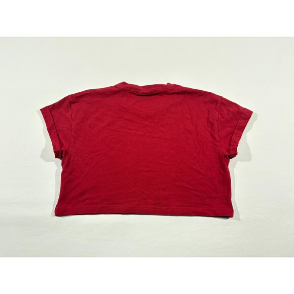 Gymshark Fraction Cropped T-shirt Womens Red Activewear Athleisure Tee Sz S - Picture 6 of 9